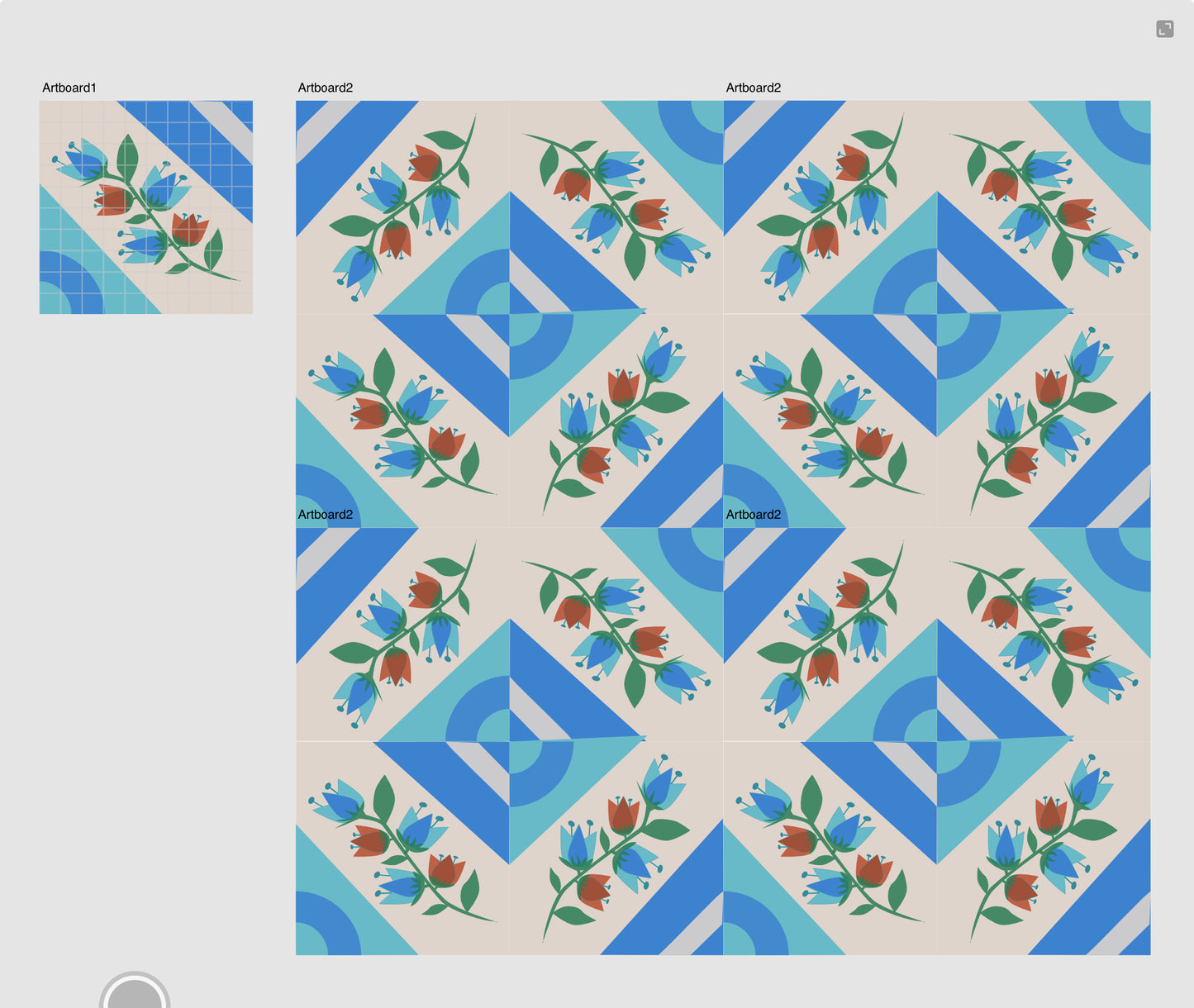 Patchwork - Soft Blue Tale - Block Number 1