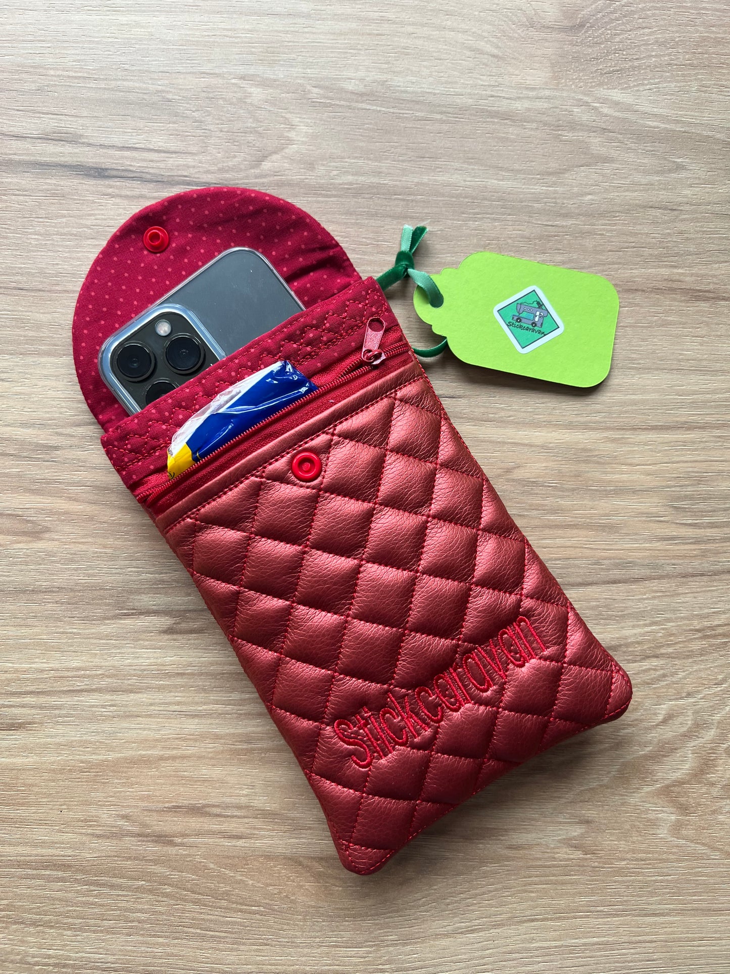 Mini Crossbag - Smartphone - Handmade - Rot