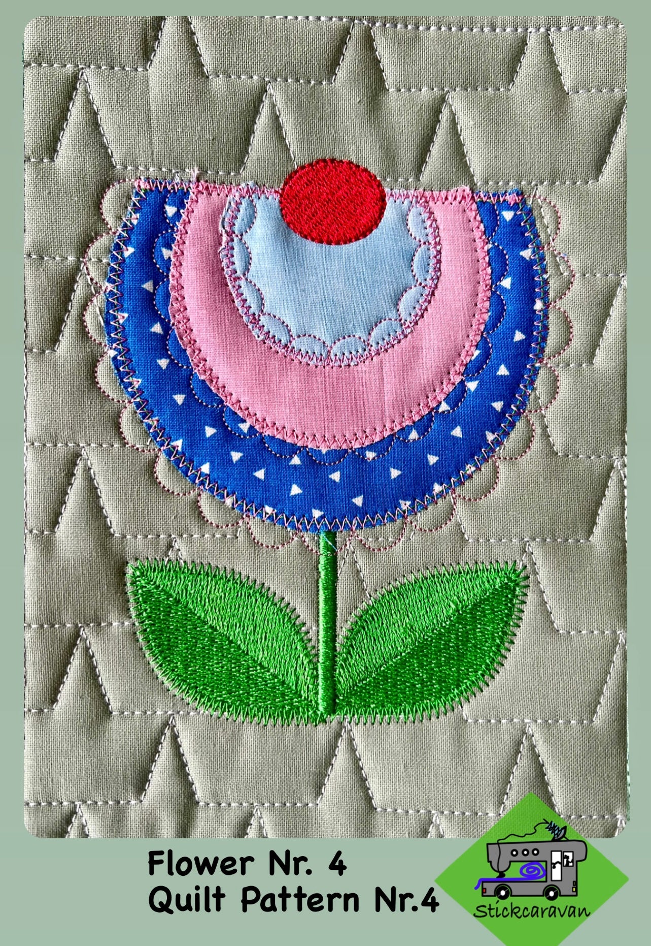 Nordic Bloom (Blume Applikation und Quilt)
