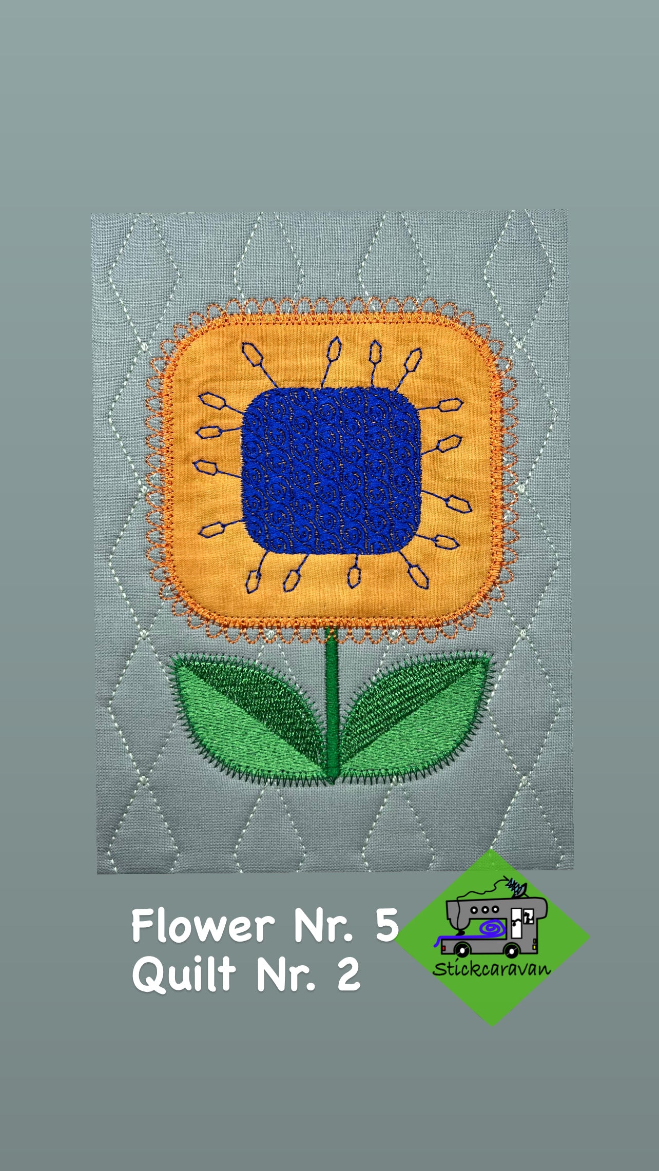 Nordic Bloom (Blume Applikation und Quilt)