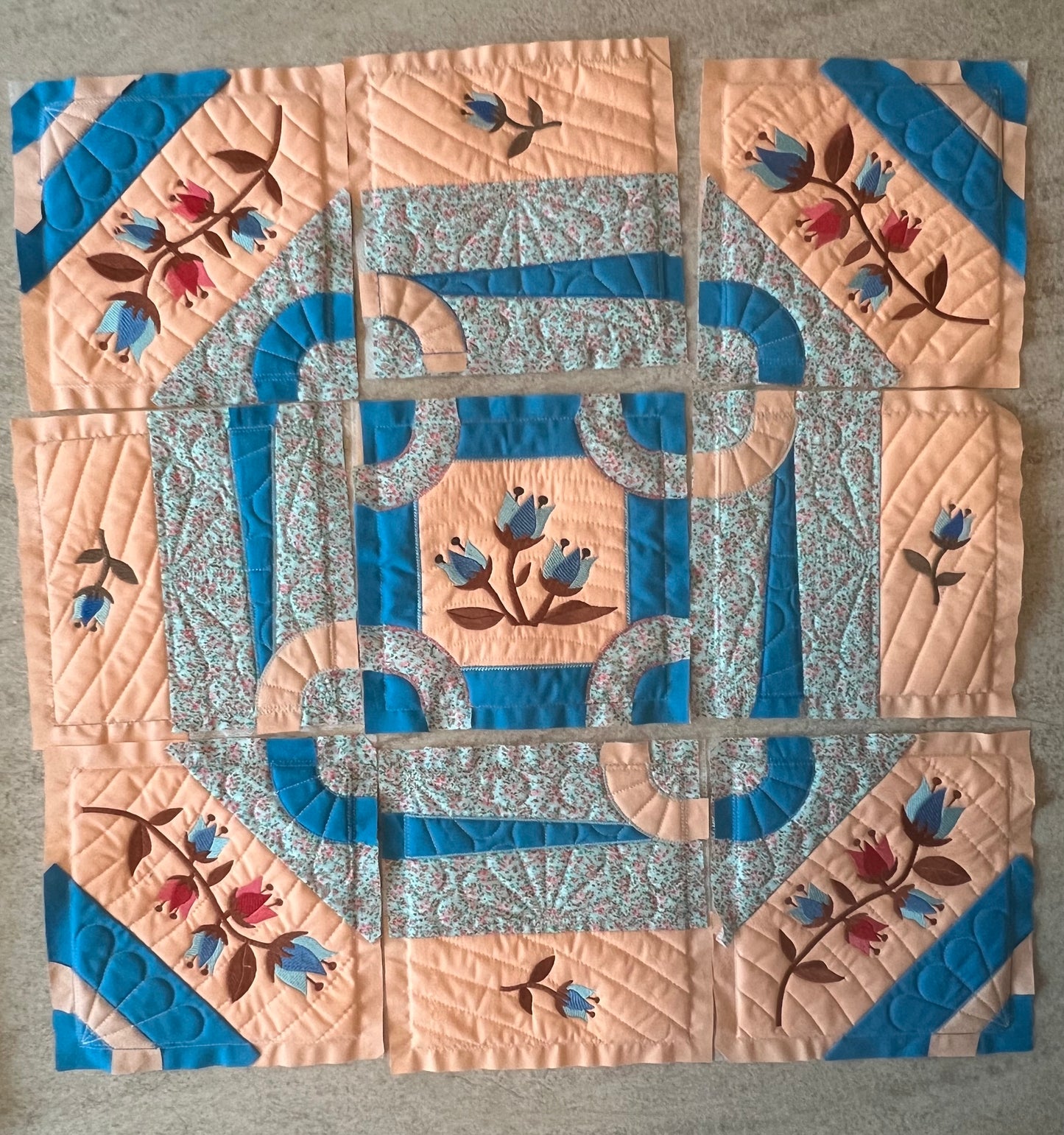 Patchwork - Soft Blue Tale - Block Nr. 1
