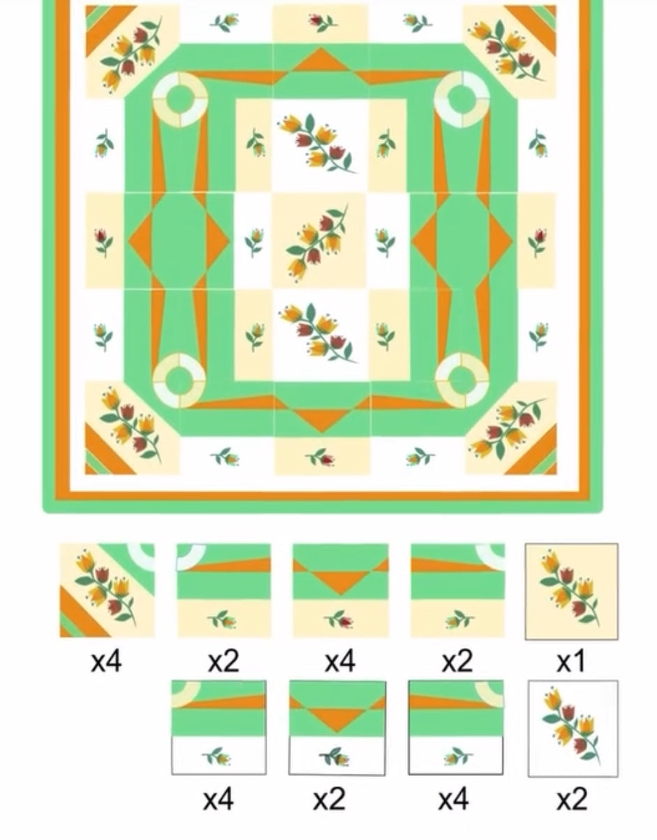 Patchwork - Soft Blue Tale - Block Nr. 1