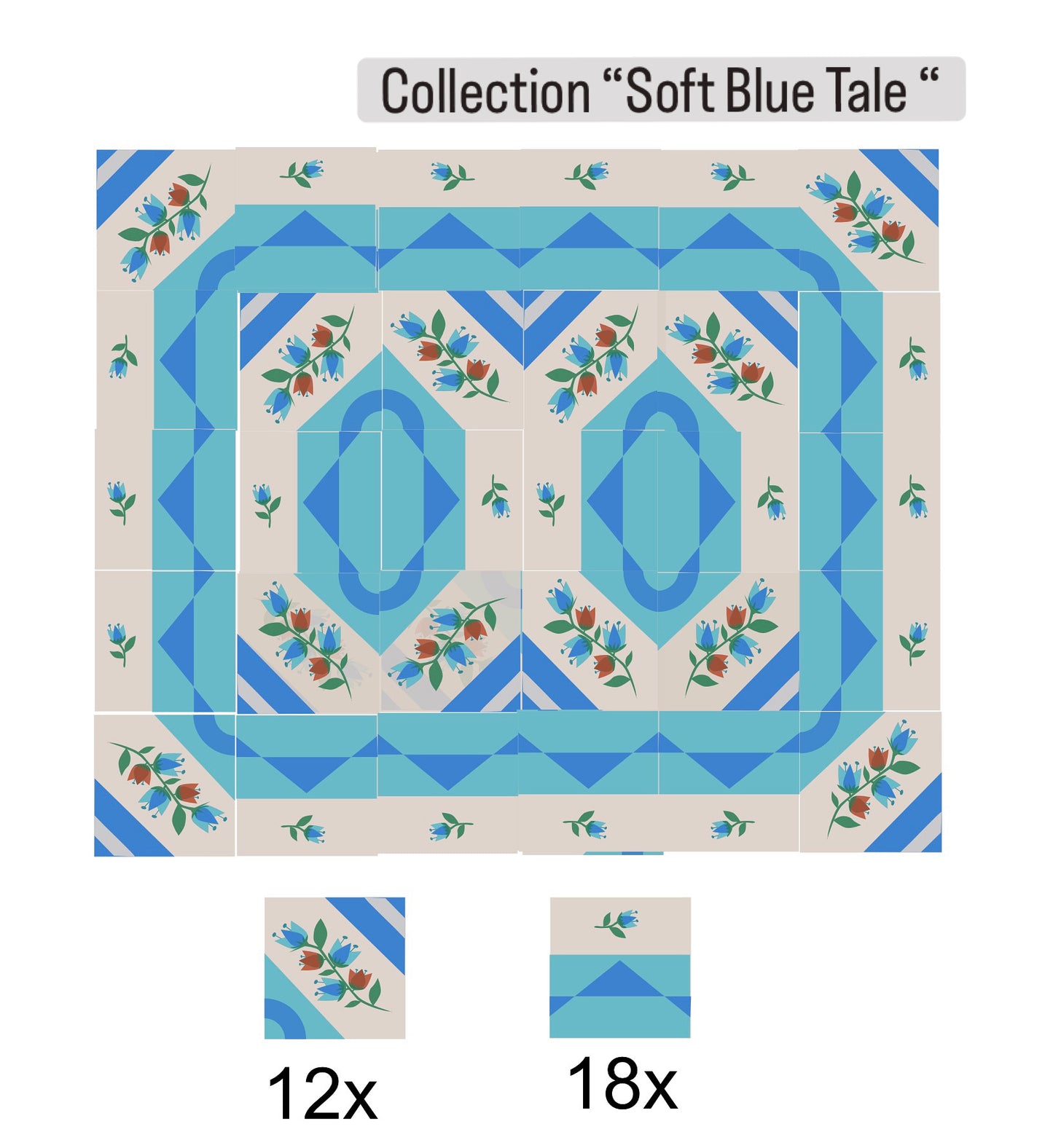Patchwork - Soft Blue Tale - Block Nr. 1