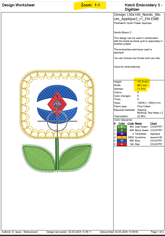 Nordic Bloom (Blume Applikation und Quilt)