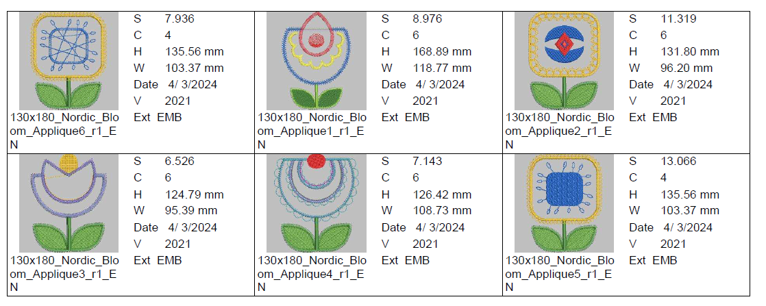 Nordic Bloom (Blume Applikation und Quilt)