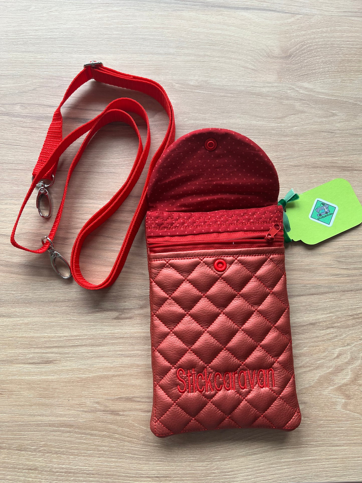 Mini Crossbag - Smartphone - Handmade  - Rot