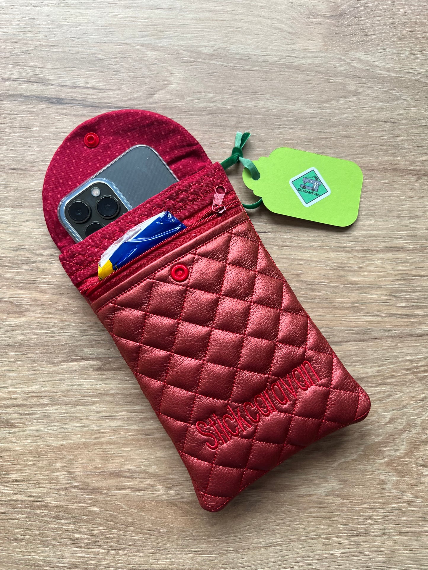 Mini Crossbag - Smartphone - Handmade  - Rot