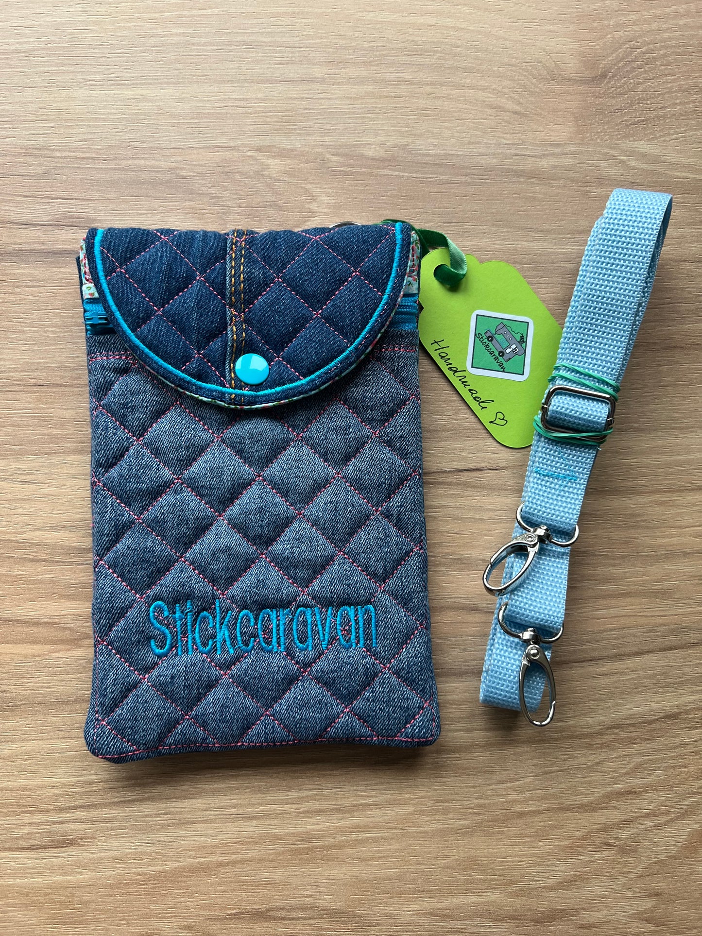 Mini Crossbag - Smartphone - Handmade - Jeans