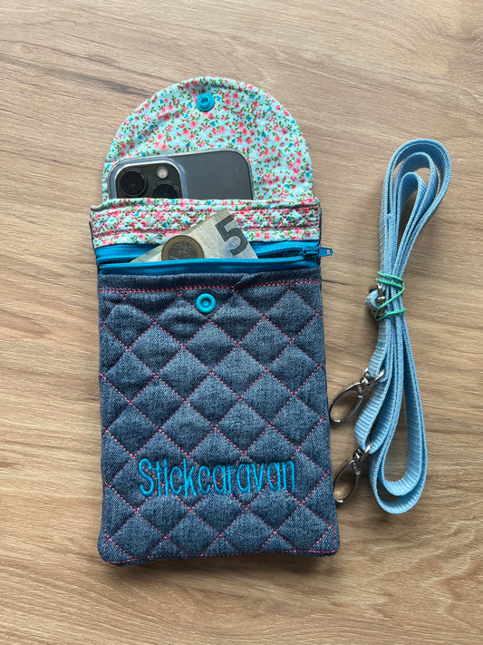 Mini Crossbag - Smartphone - Handmade - Jeans