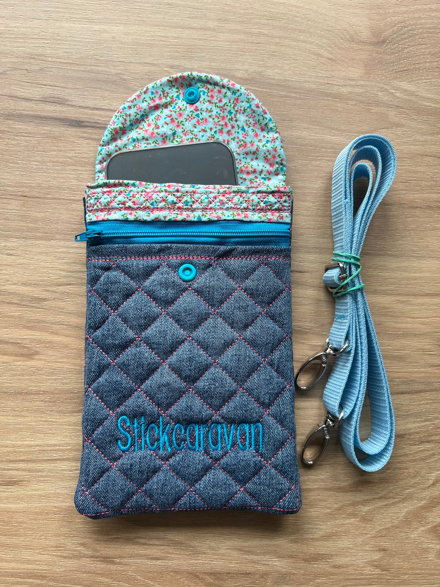 Mini Crossbag - Smartphone - Handmade - Jeans