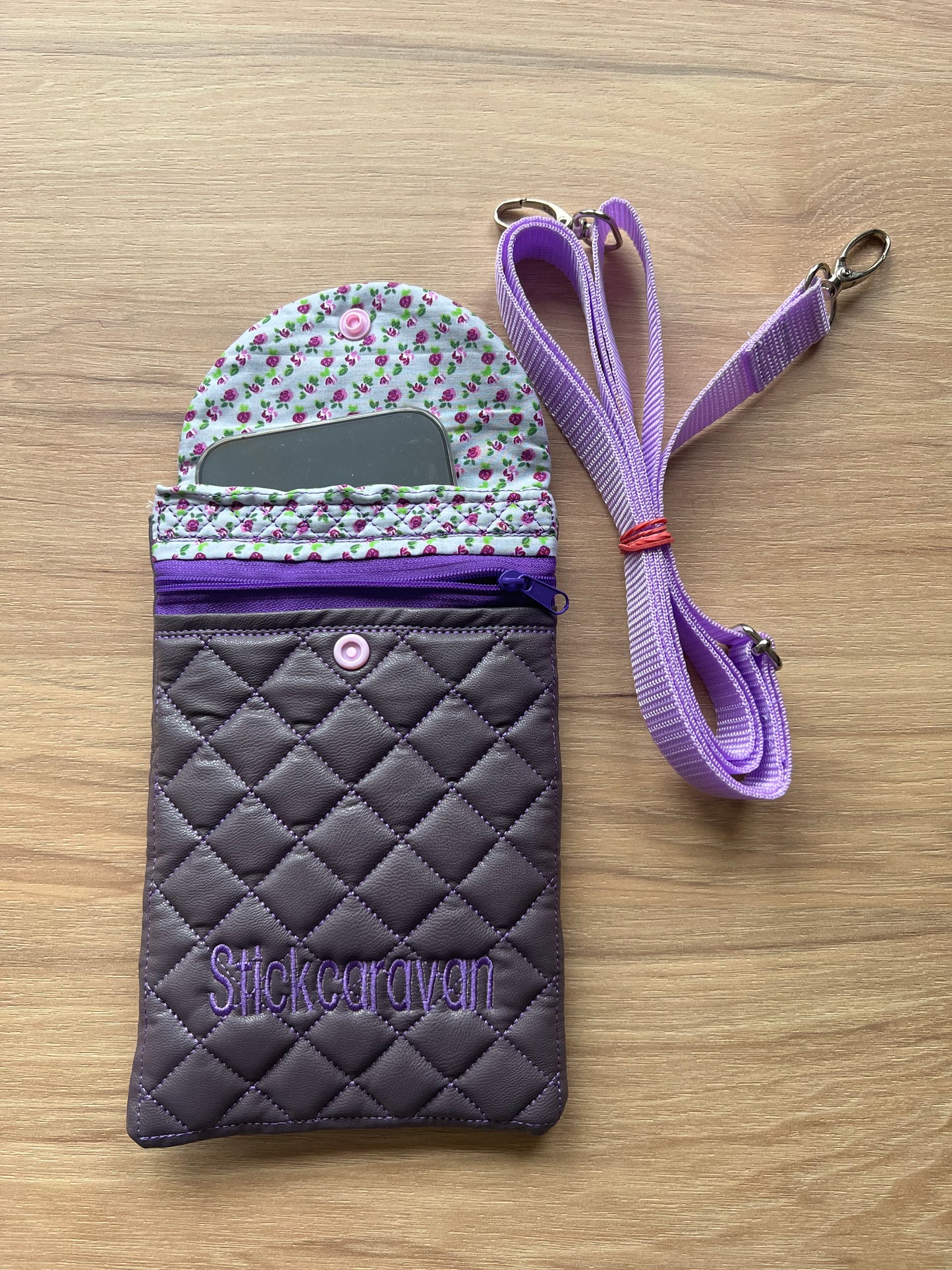 Mini Crossbag - Smartphone - Handmade - Lila