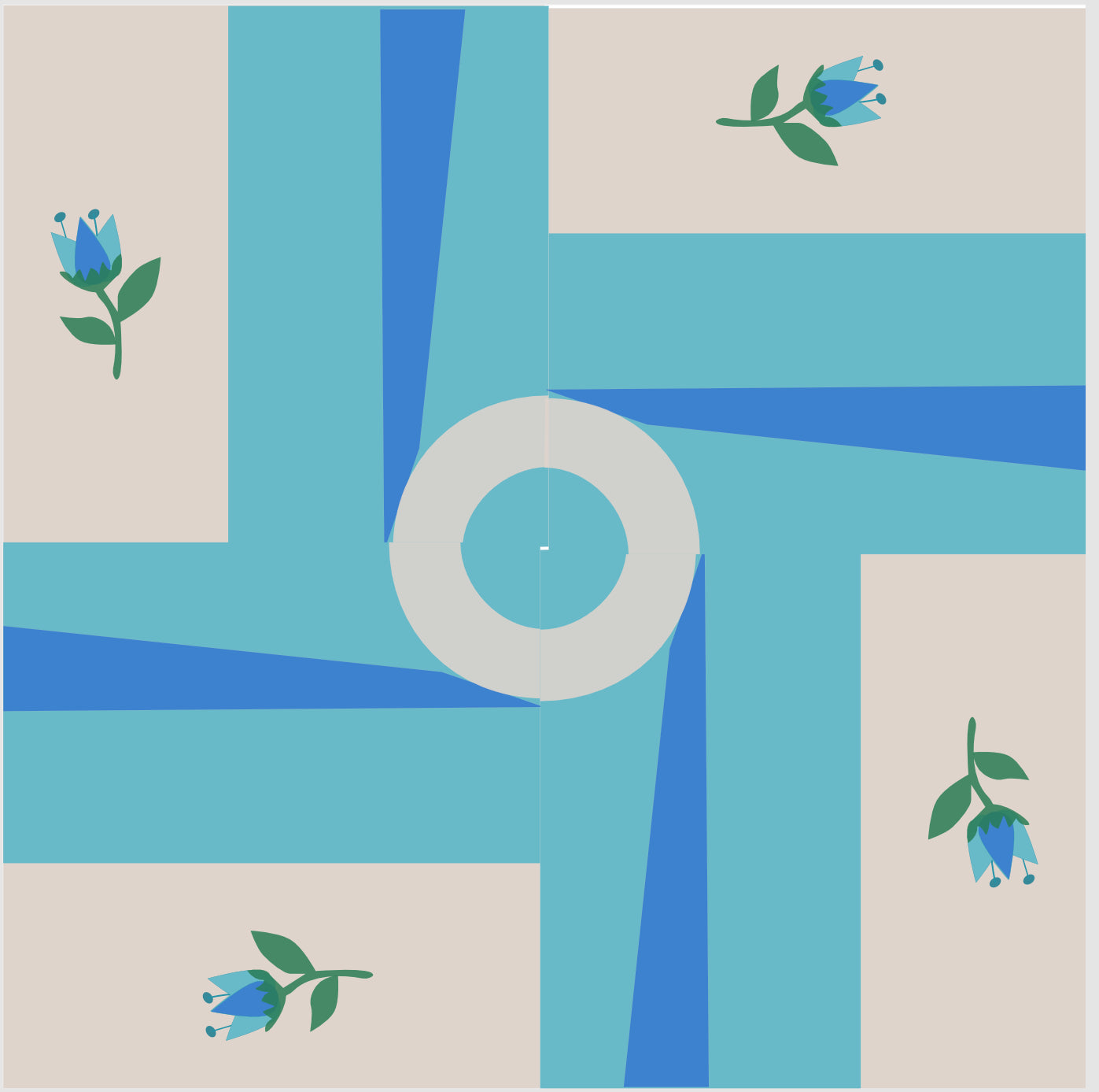 Patchwork - Soft Blue Tale - Block Nr. 1