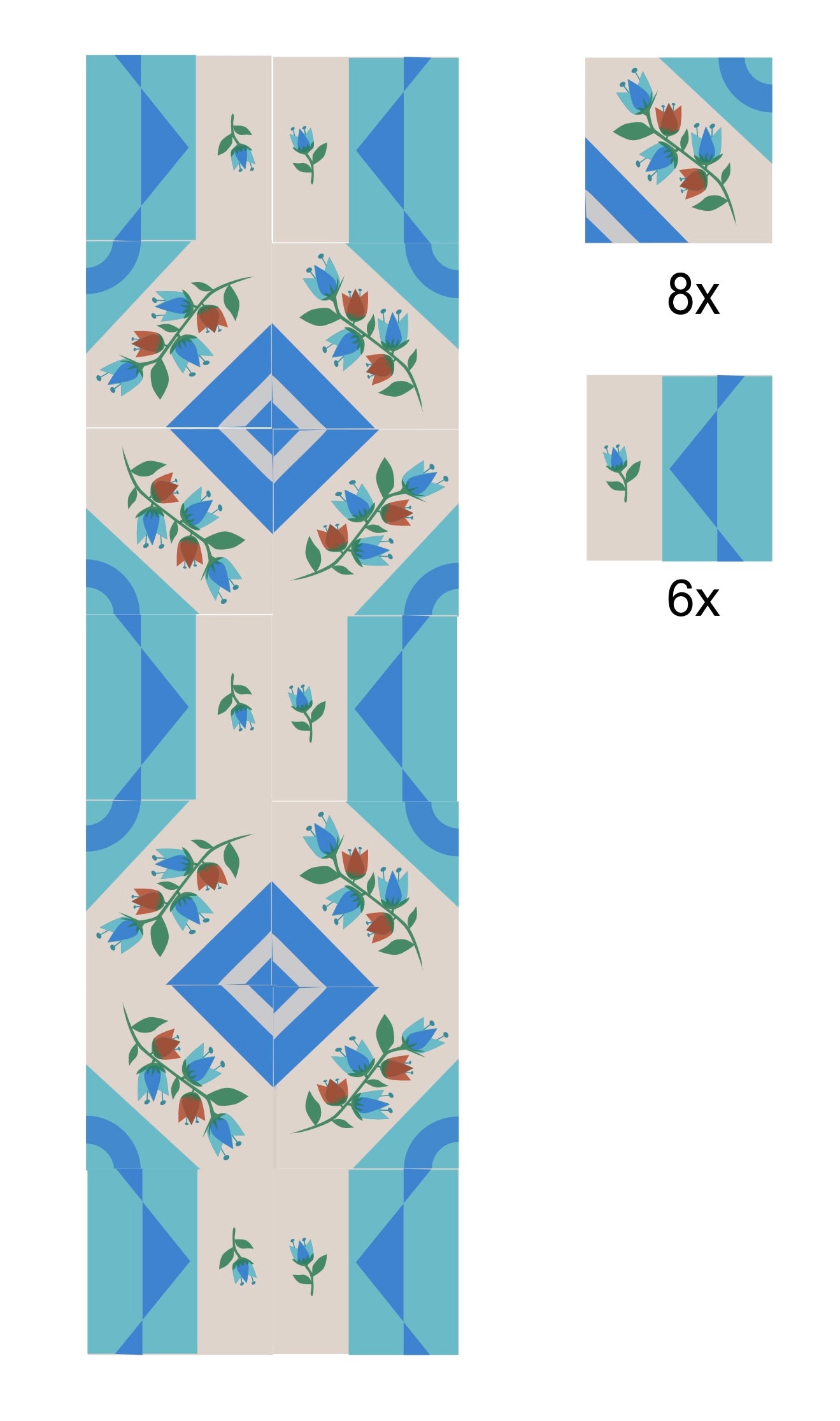 Patchwork - Soft Blue Tale - Block Nr. 1