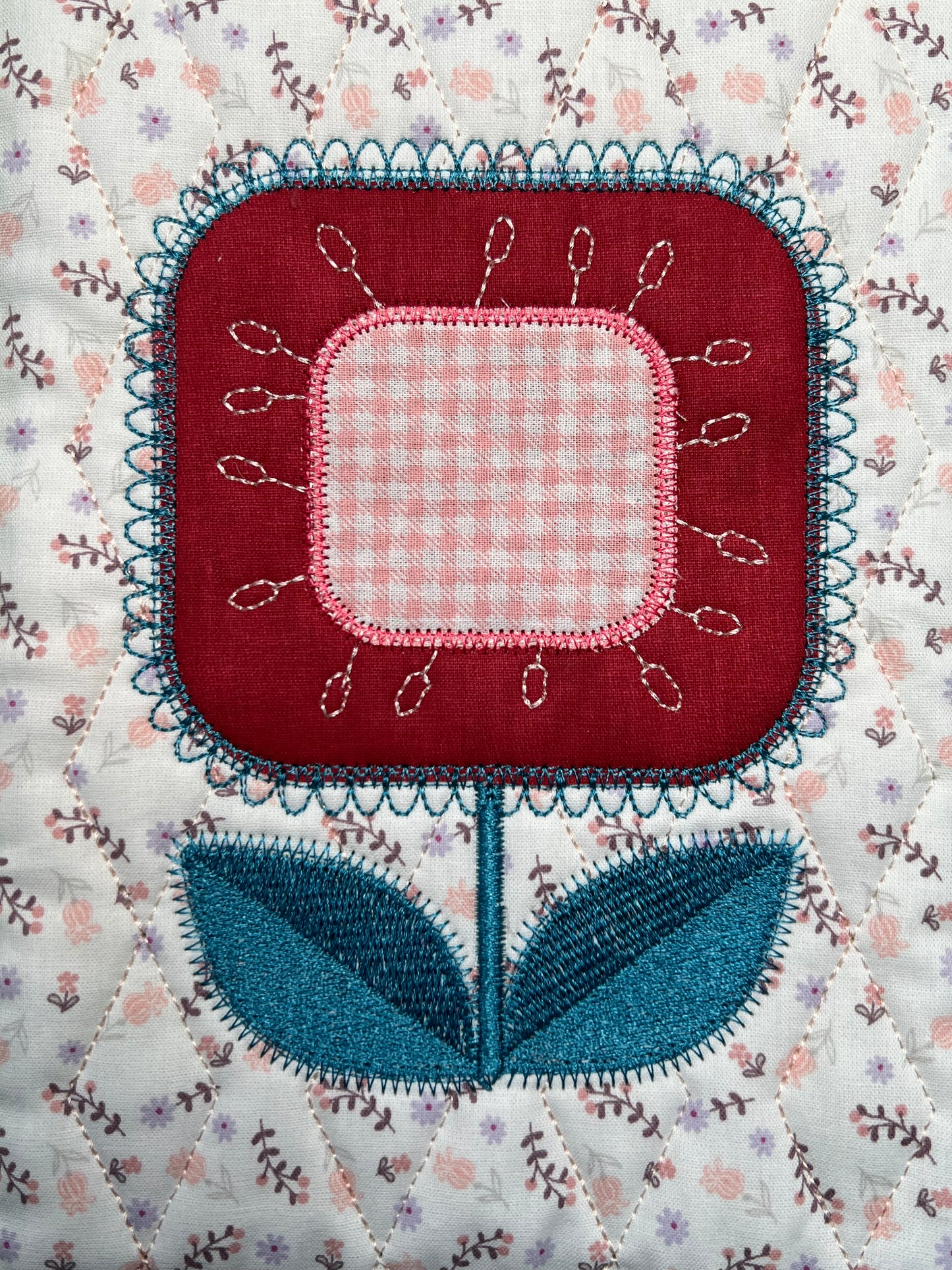 Nordic Bloom (Blume Applikation und Quilt)