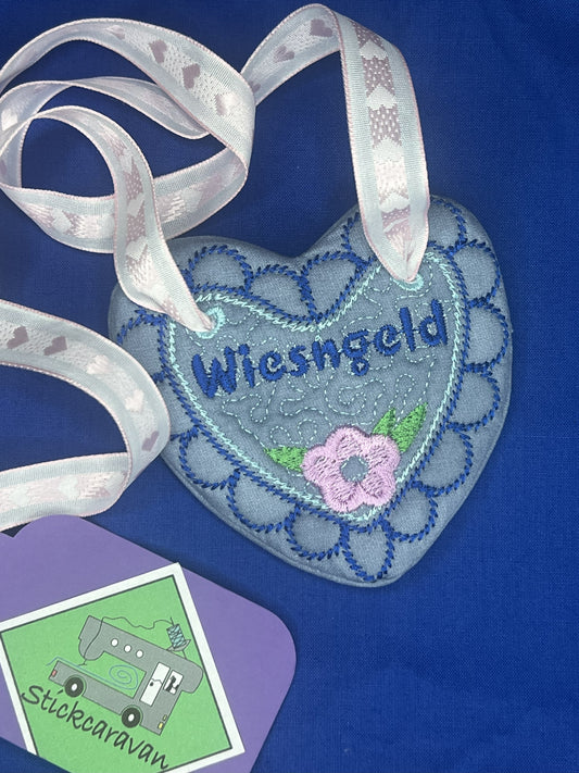 Lebkuchenherz-Portmonee - mit Stoffband (9cmx9cm)